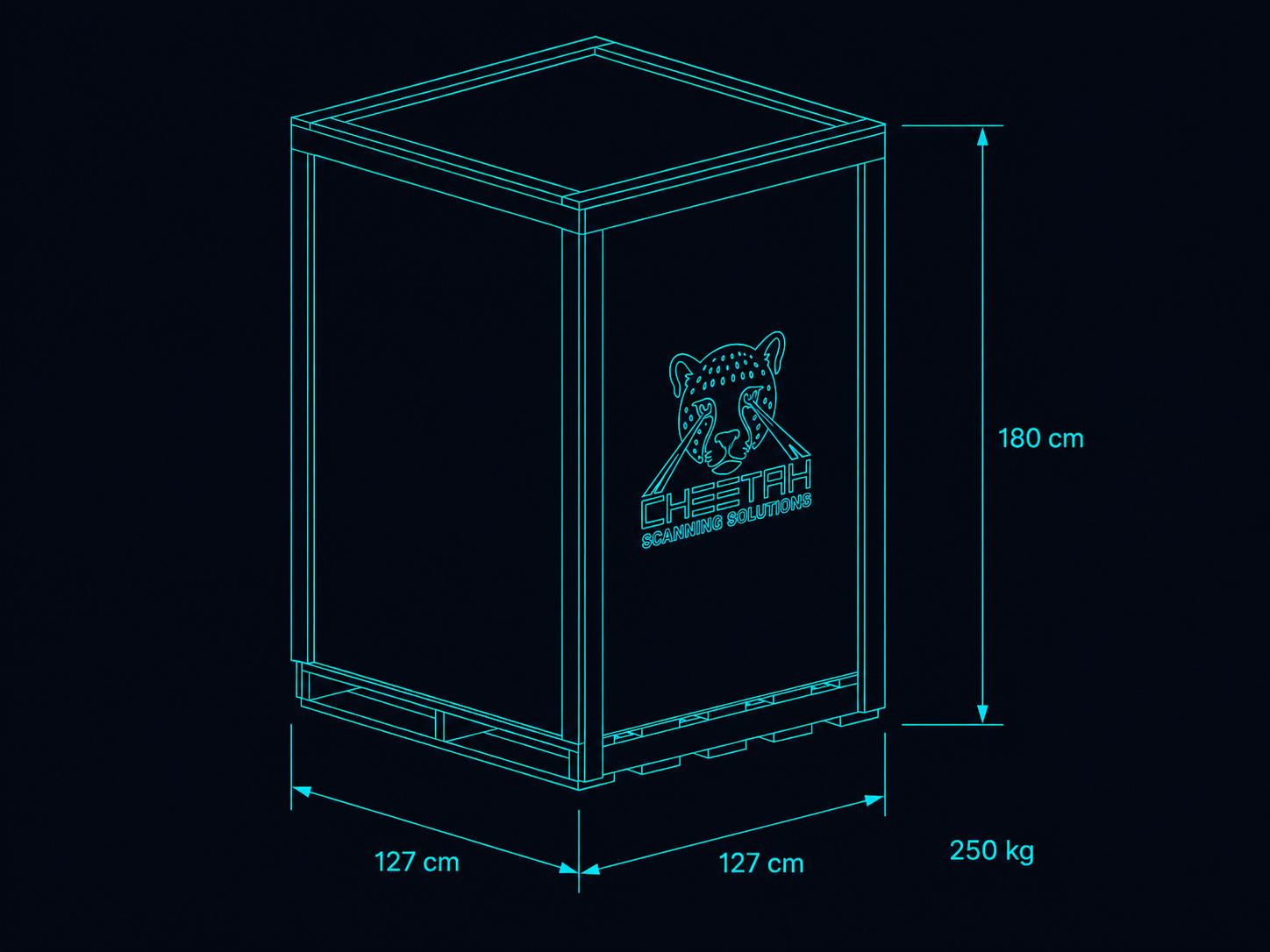 Shipping crate for the CE-101100 Cobot Scanner.